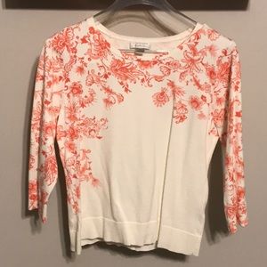 Ivory and Coral light sweater